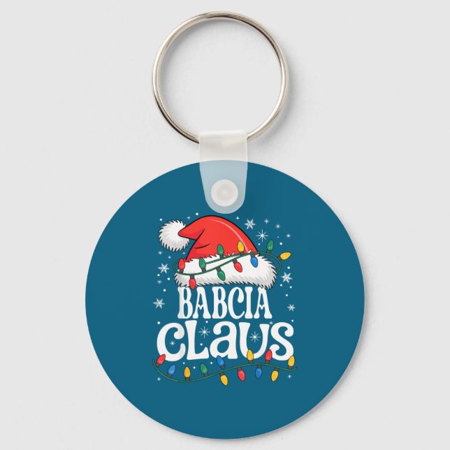 Babcia Claus Funny Xmas Christmas Grandma Holiday  Keychain (Front)