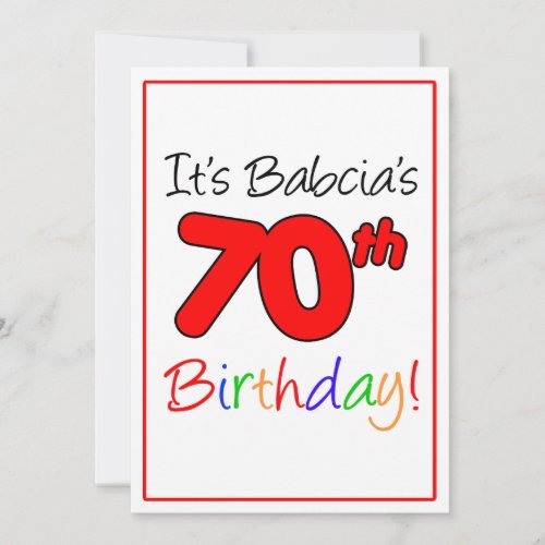 Babcias 70th Milestone Birthday Party Celebration Invitation