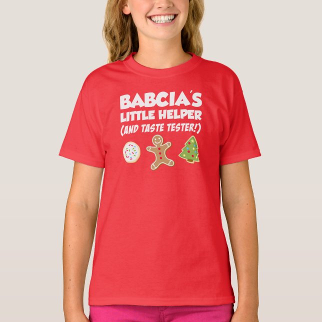 Babcia's Little Helper Christmas Cookies T-Shirt (Front)