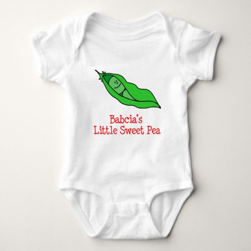 Babcias Little Sweet Pea Baby Bodysuit