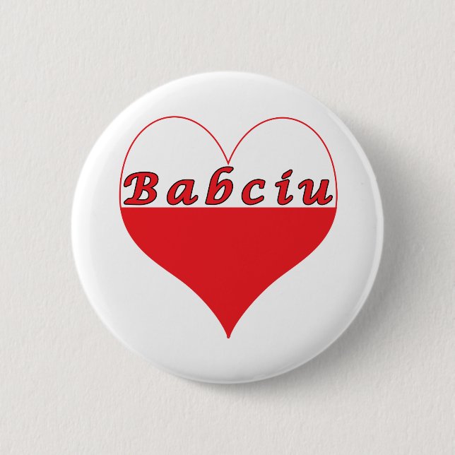 Babciu Polish Heart Button (Front)