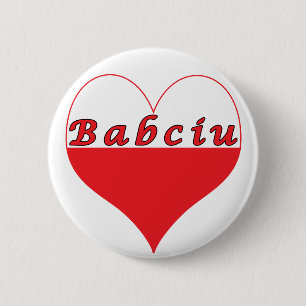Babciu Polish Heart Pinback Button