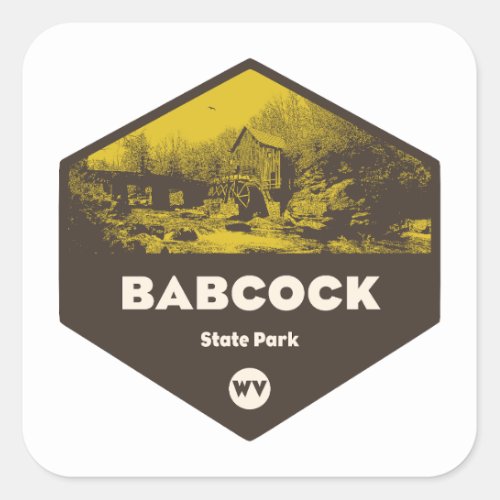 Babcock State Park West Virginia Square Sticker