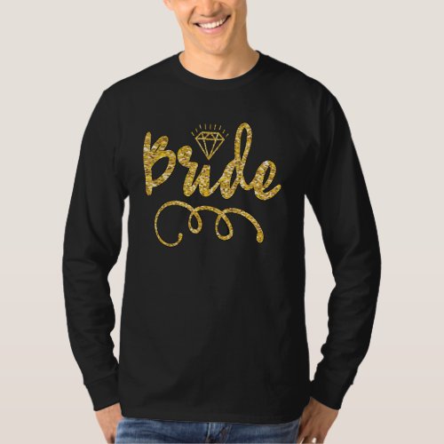 Babe Bride Trendy Retro Bride Squad Tribe Wedding  T_Shirt