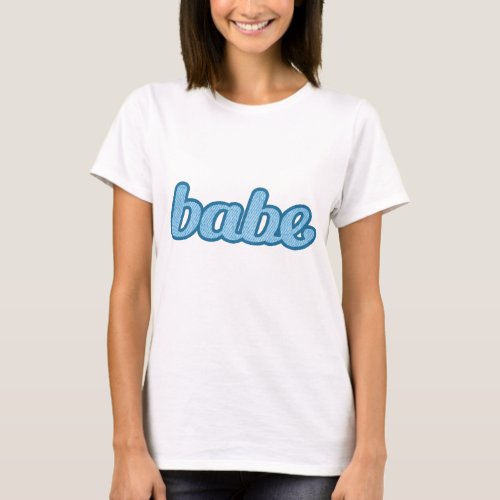 babe cute denim graphic blue t_shirt