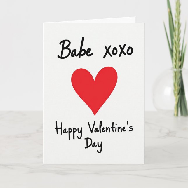Babe Happy Valentines Day Card (Front)