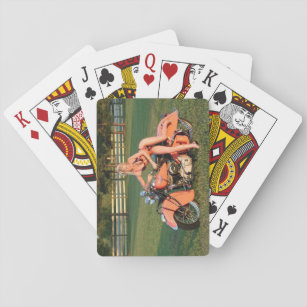 Babe & Indian Motorcycle Playing Cards