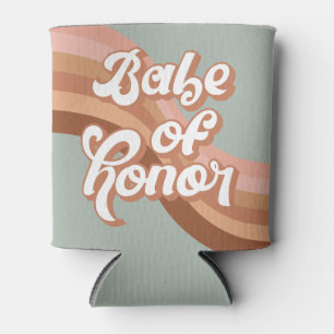 Babe of Honor 70s Groovy Retro Boho Chic  Can Cooler