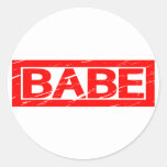 Babe Stamp Classic Round Sticker