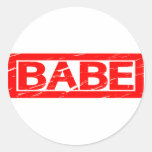 Babe Stamp Classic Round Sticker