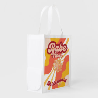 Babe Vibes Retro Bridesmaid Bridal Party Bag