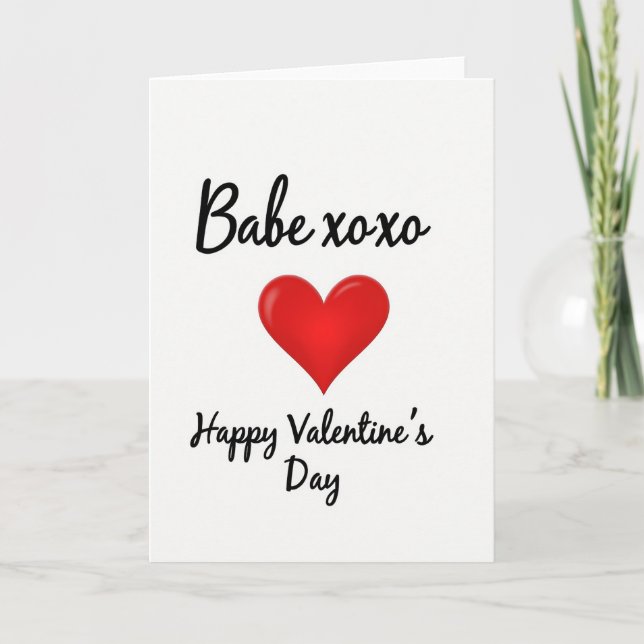 Babe Xoxo Valentines Day Card (Front)