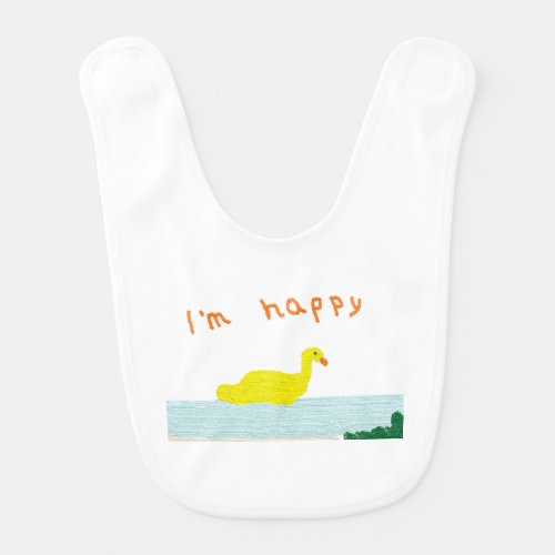 Babero acuarela soy feliz baby bib