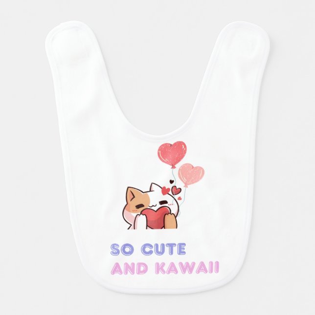 Babero design Cute Kawaii Baby Bib (Front)