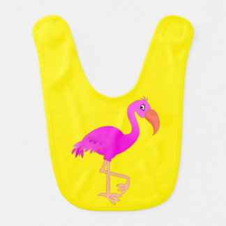 Babero Flamenco Pink Elegant Bird Baby Bib