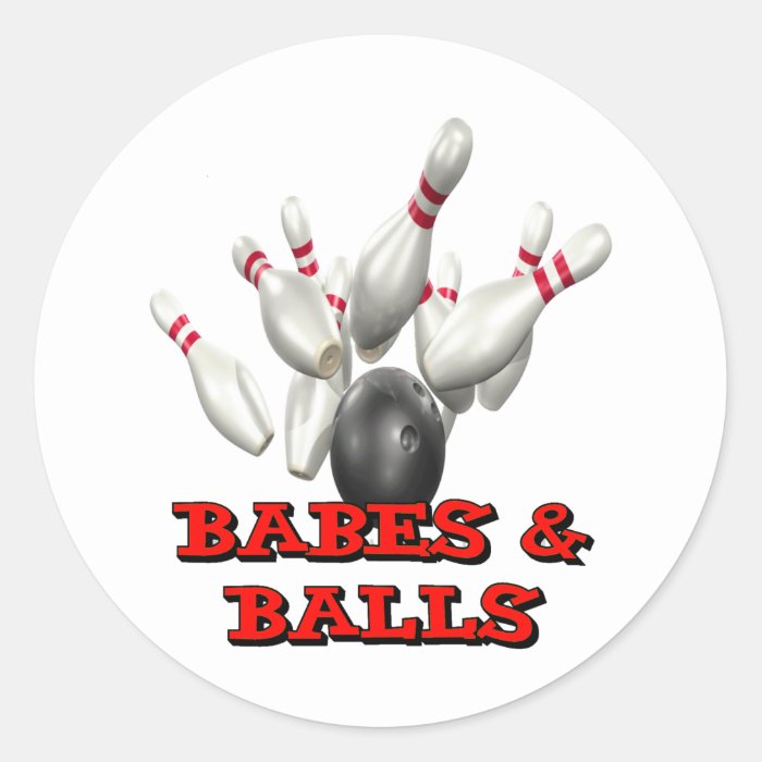 Babes & Balls Bowling Stickers