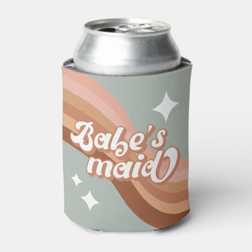 Babes Maid Bridesmaid 70s Groovy Retro  Can Cooler