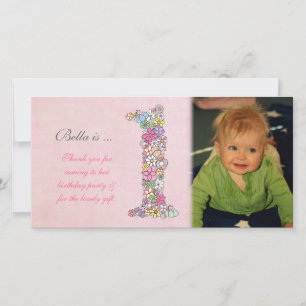 Babies 1st Birthday Thank You Photo Card