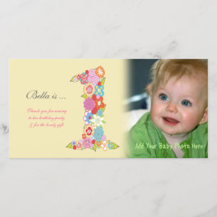 Babies 1st Birthday Thank You Photo Card