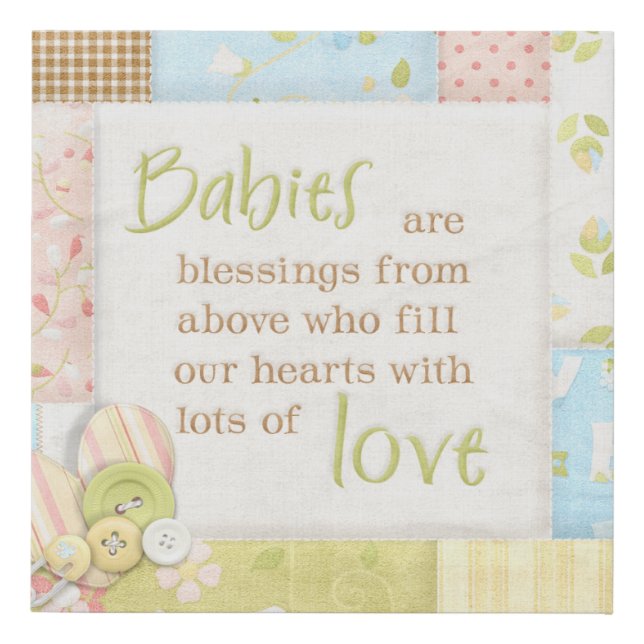 Babies are a blessing faux canvas print (Front)