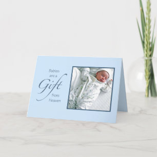Babies are a Gift Blue Photo Template
