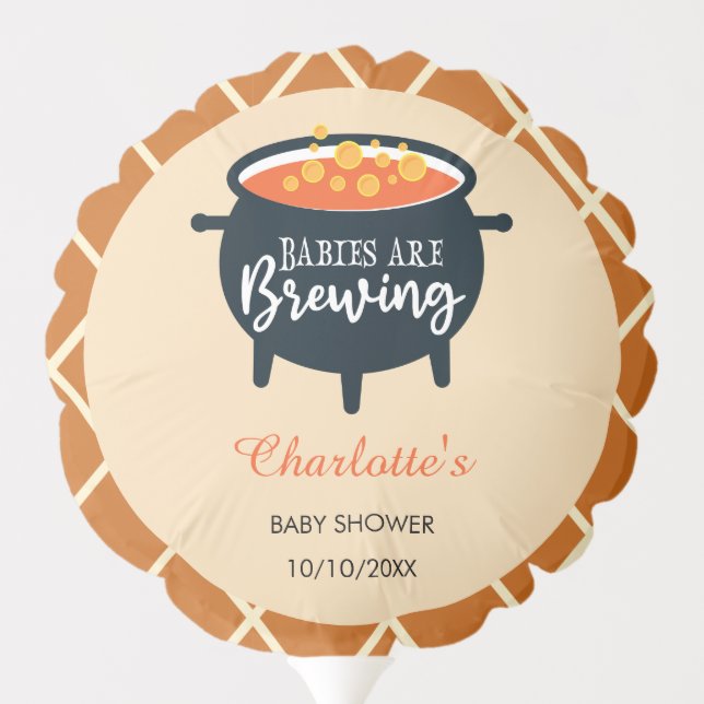 Babies are Brewing Halloween Twins Baby Shower Balloon (Back)