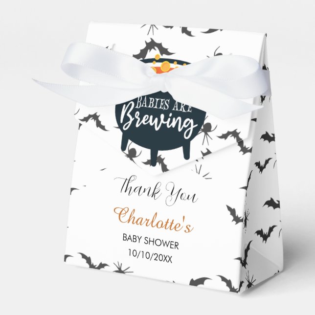 Babies are Brewing Halloween Witch Baby Shower Favor Boxes (Front Side)