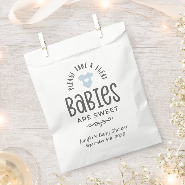 Babies Are Sweet Baby Shower Boy Favor Bag (Clipped)