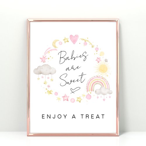 Babies Are Sweet Boho Baby Girl Shower Treat Poster