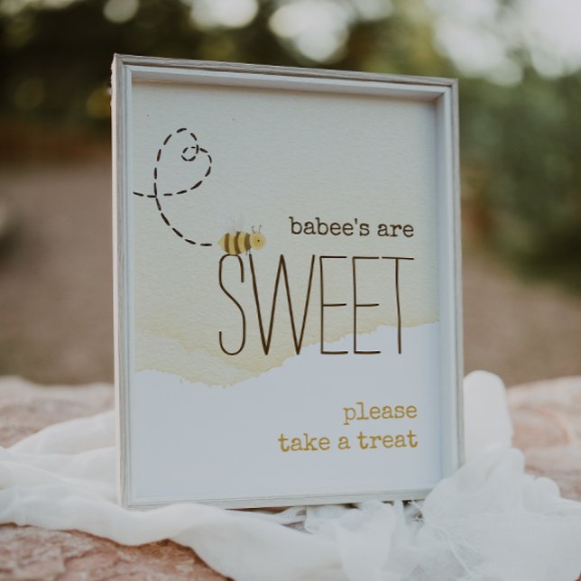 "Babies Are Sweet" Bumble Bee Baby Shower Favors Poster (Creator Uploaded)