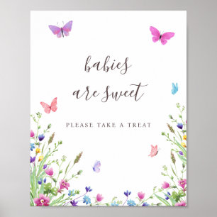 Babies Are Sweet Butterfly Favor Sign