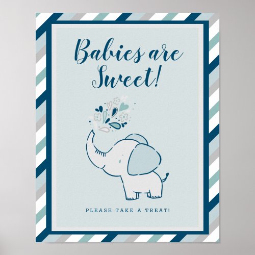 Babies are Sweet Elephant Baby Shower Treat Sign