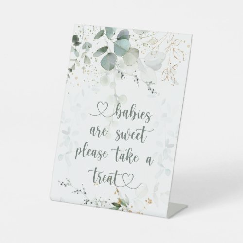 Babies are Sweet Eucalyptus Baby Shower  Pedestal Sign