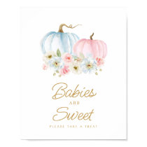 Babies are Sweet Fall Gender Reveal Baby Shower Po Poster