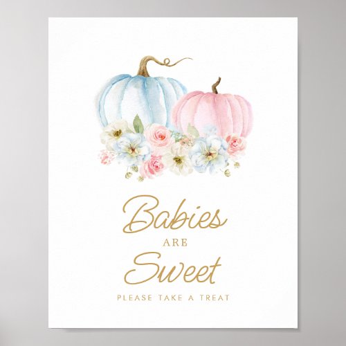 Babies are Sweet Fall Gender Reveal Baby Shower Po Poster