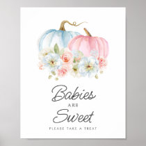 Babies are Sweet Fall Gender Reveal Baby Shower Po Poster