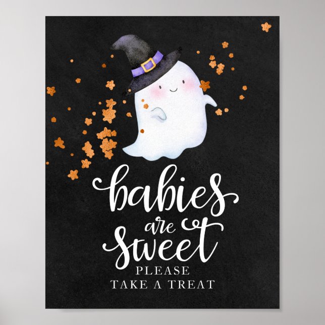 Babies are Sweet Halloween Baby Shower Sign (Front)