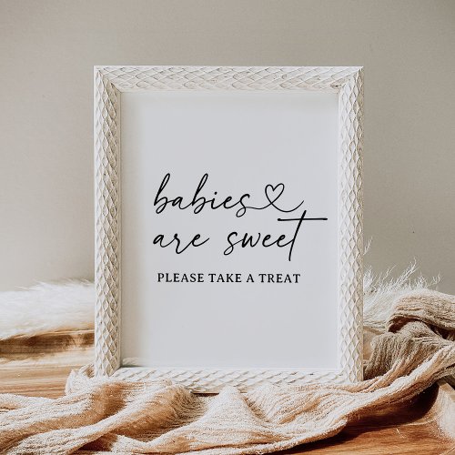 Babies are Sweet Modern Script Baby Shower Sign