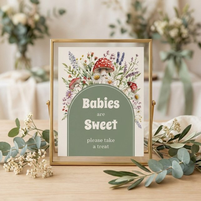 Babies are sweet Mushroom baby shower Poster (Creator Uploaded)