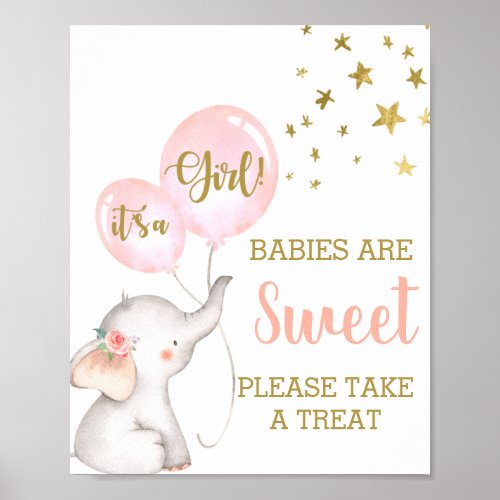 Babies are sweet Pink Elephant sign