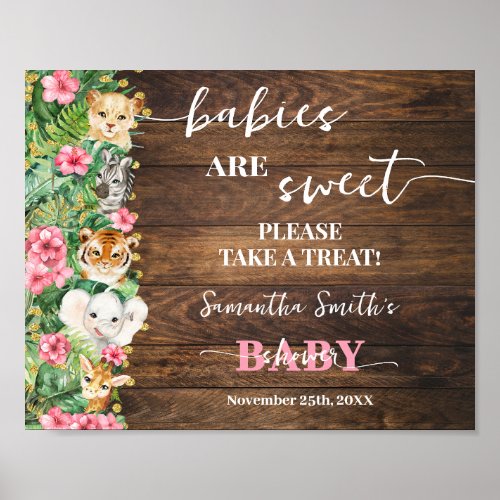 Babies are Sweet Pink Safari Rustic Baby Shower