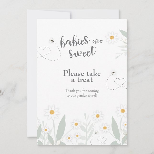 Babies are Sweet Please Take a Treat Favor Sign Invitation (Front)