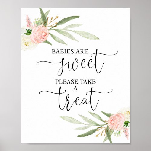 Babies are sweet please take a treat favors sign
