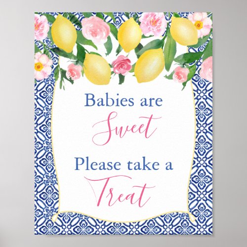 Babies Are Sweet Please Take A Treat Lemons Shower Poster