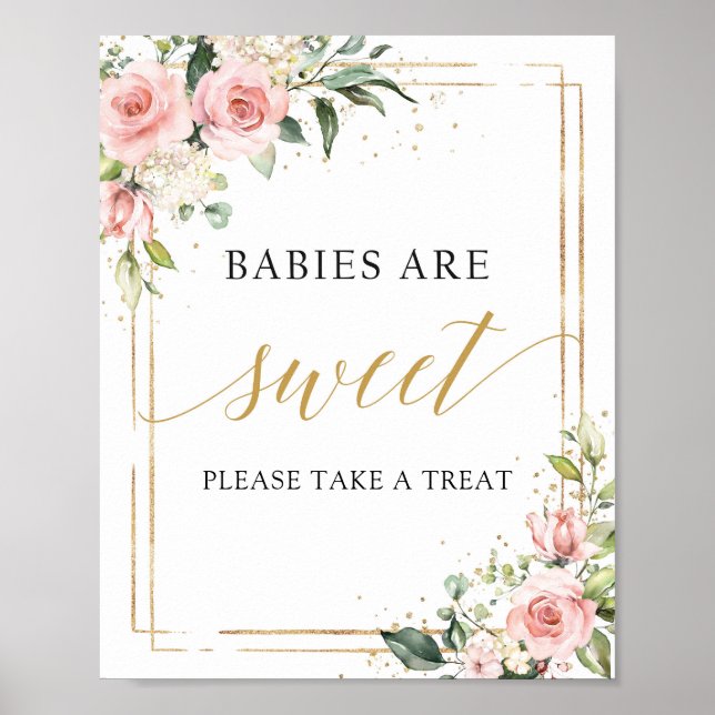 Babies are sweet sign bohemian boho blush pink (Front)