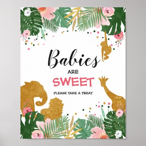 Babies are sweet Sign Zoo Jungle Favors Treat