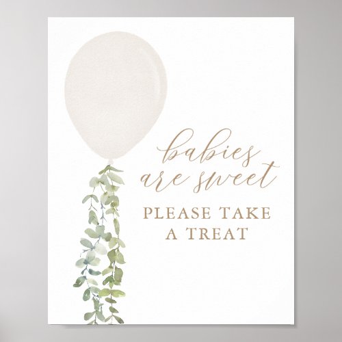 Babies Are Sweet Take a Treat Balloon Baby Shower  Poster