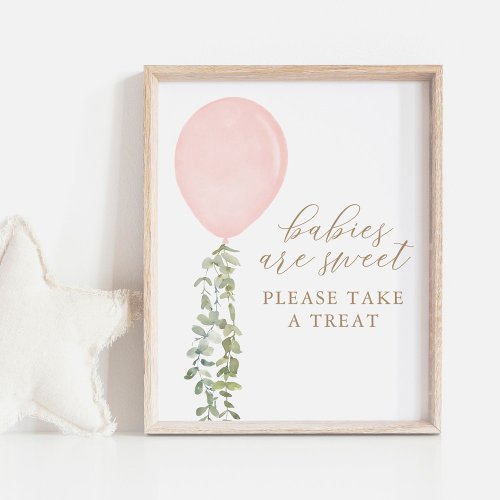 Babies Are Sweet Take a Treat Balloon Baby Shower  Poster