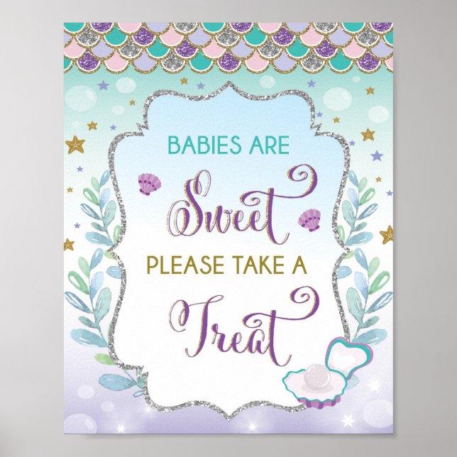 Babies are Sweet Take a Treat Mermaid Party Decor (Front)