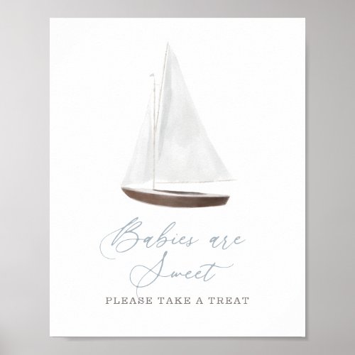 Babies Are Sweet Take a Treat Nautical Baby Shower Poster